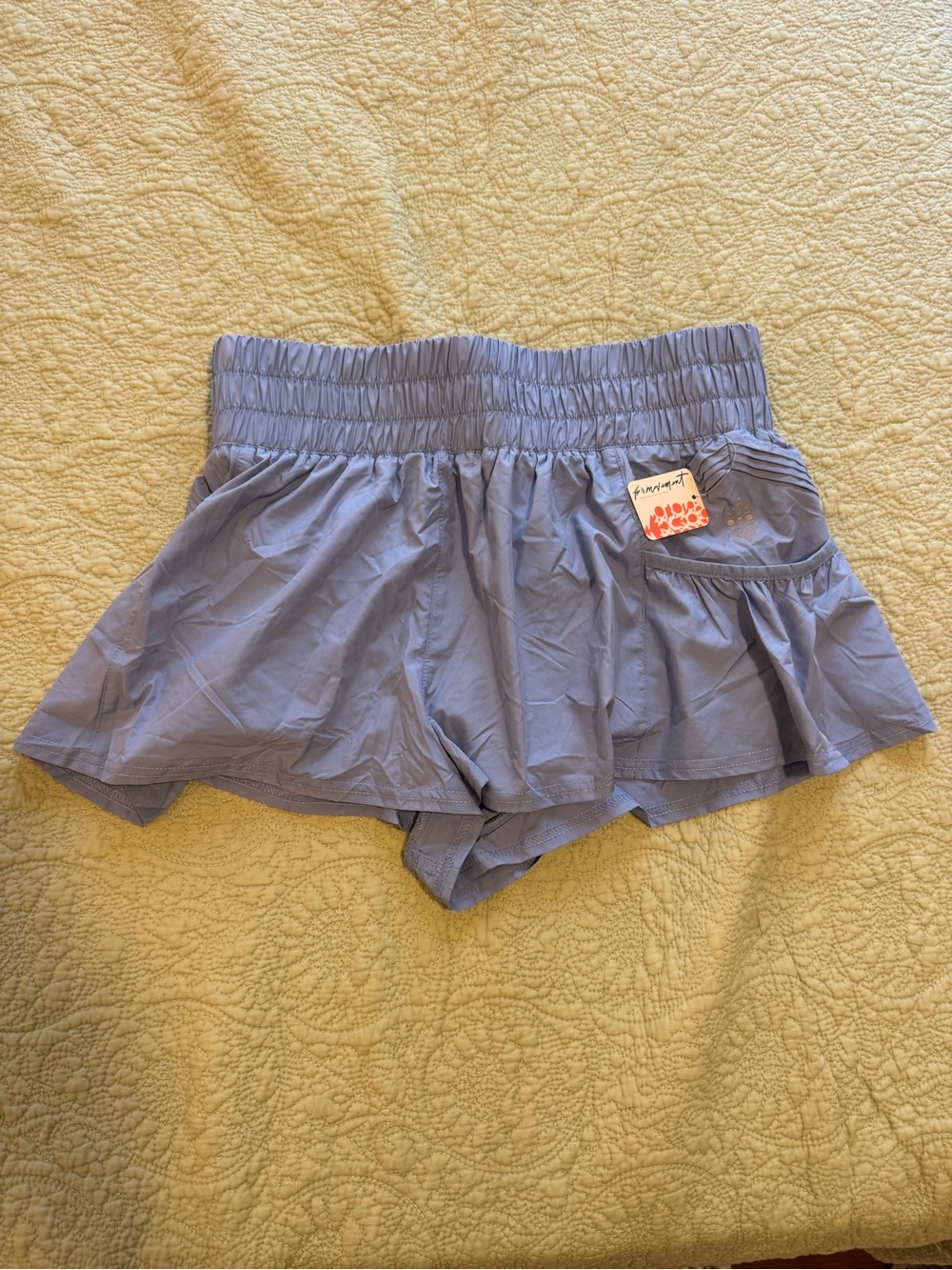 Free People Movement Get Your Flirt On Cloudy Waters Blue Shorts - Picture 4 of 9